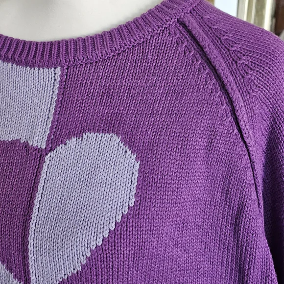 Kate & Mallory Two-Tone Purple Heart Sweater - Picture 10 of 15